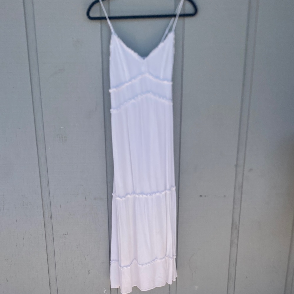 White ruffle Maxi Dress